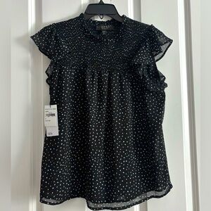 NEW Laundry by Shelli Segal Flutter Sleeve Blouse